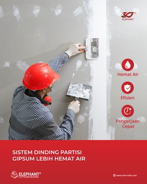 Sistem Dinding Partisi Gipsum Lebih Hemat Air